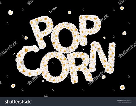 Popcorn Lettering Consists Airy Popcorn Vector 库存矢量图（免版税）1995266075