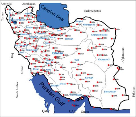 (a) Climate in the studied cities [35]. (b) Climatic regions of Iran ...