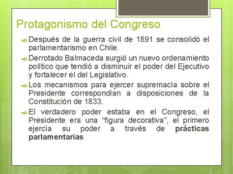 El Sistema Parlamentario En Chile 1891 1925 Obj