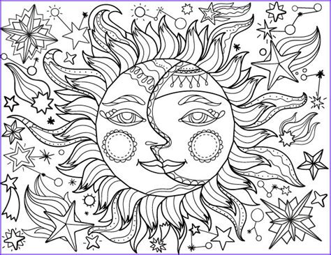 10 Top Sun And Moon Coloring Pages For Adults