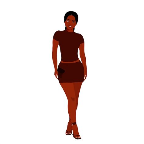 Premium Vector Beautiful Black Woman In Elegant Art Style Vector