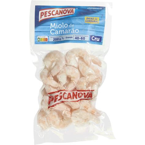 Miolo de Camarão Grande 40 60 embalagem 200 g Pescanova