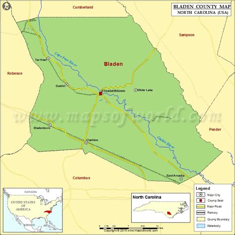 Bladen County Map North Carolina