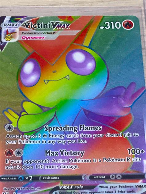 Pokemon Card Victini Vmax Rainbow 165 Hobbies And Toys Memorabilia