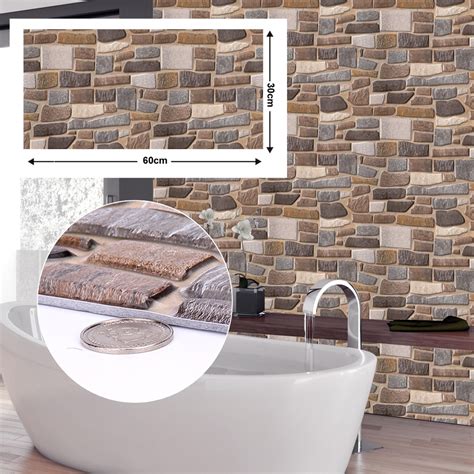 D Wall Paper Dinding Brick Wallpaper Waterproof Self Adhesive