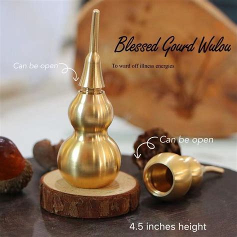 New Chinese Brass Feng Shui Blessed Gourd Wu Lou Wulou Health Enhance