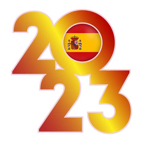 Happy New Year 2023 banner with Spain flag inside. Vector illustration ...