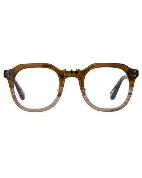 Linda Farrow Men S Fletcher Angular Optical Frame In Brown For Men Lyst