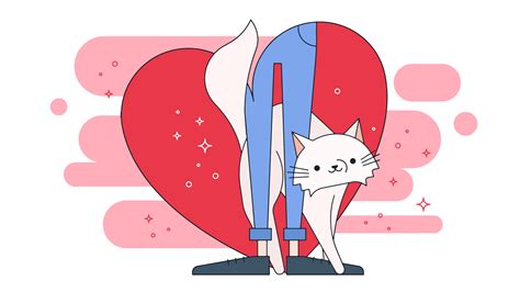 Cat Love Vector Vector Art At Vecteezy