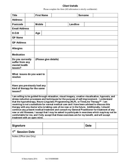 Fillable Online Sample Intake Form Fax Email Print PdfFiller