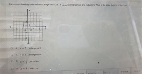 Solved The dashed lined figure is a dilation image of EFGH Is D ir μ