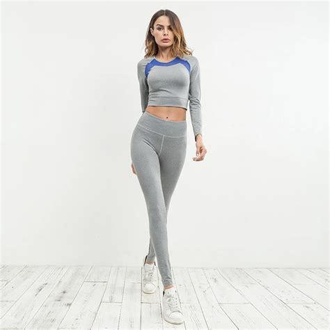 Fitness Yoga Set Women Sport Leggings T Shirt Yoga Pants Sport Suit