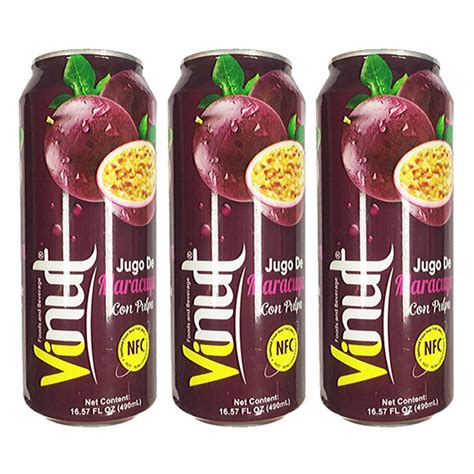 Сок Маракуйя с мякотью Vinut (3 шт. по 490 мл) - купить с доставкой по ...