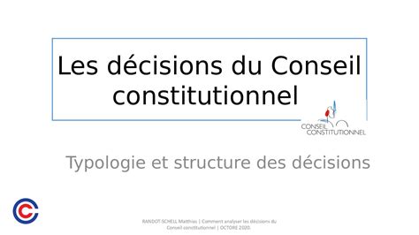 Calam O Typologie Et Structure Des D Cisions Du Conseil Constitutionnel