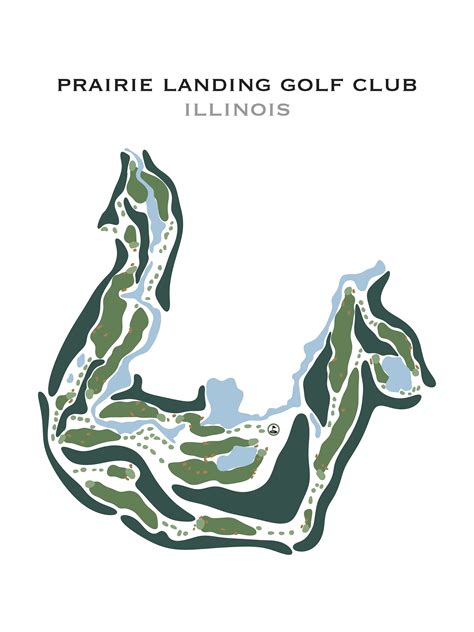 Prairie Landing Golf Club Il Golf Course Map Home Decor Etsy