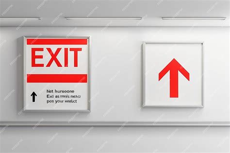 Premium Photo Emergency Exit Signage Mockup With Blank White Empty