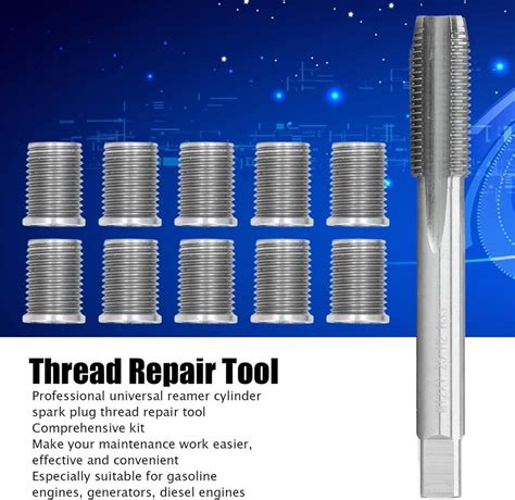 Camrusic Spark Plug Thread Repair Kit Helicoil M X Bolt M X