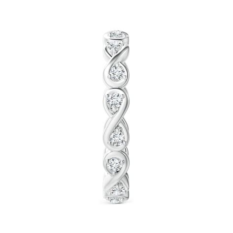 Prong Set Round Diamond Infinity Knot Wedding Ring Angara