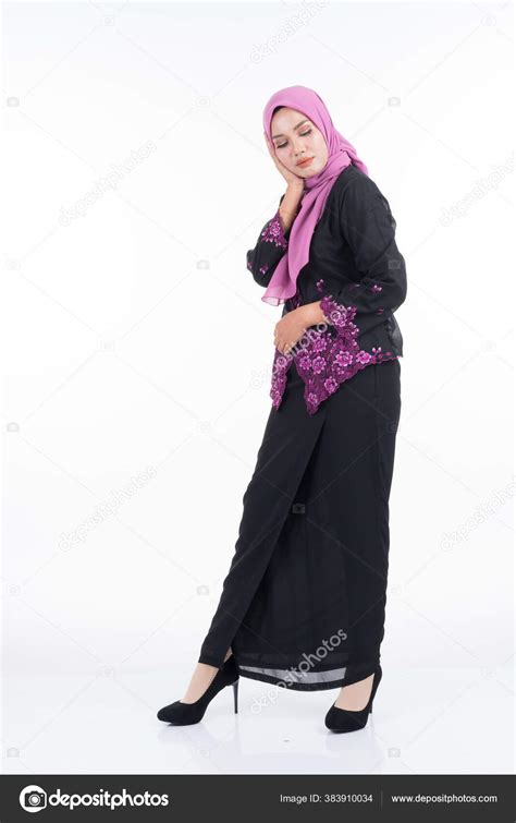 Beautiful Female Model Kebaya Hijab Modern Lifestyle Apparel Muslim