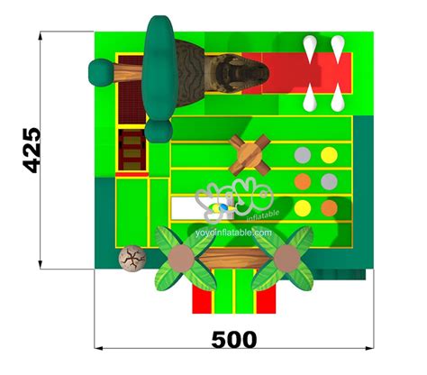 Dino Monster Commercial Bounce House Combo Yy Co240305 Yoyo Inflatable