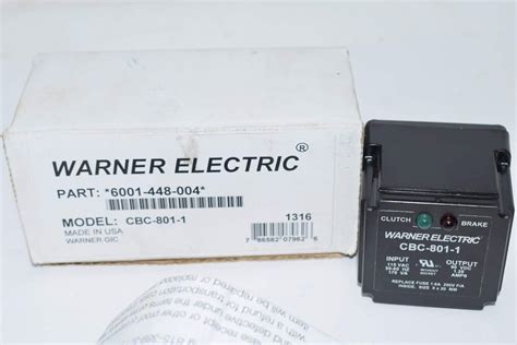 Warner Electric 6001 448 004 Cbc 801 1 Fuente De Alimentación Embrague Fuente De Alimentación