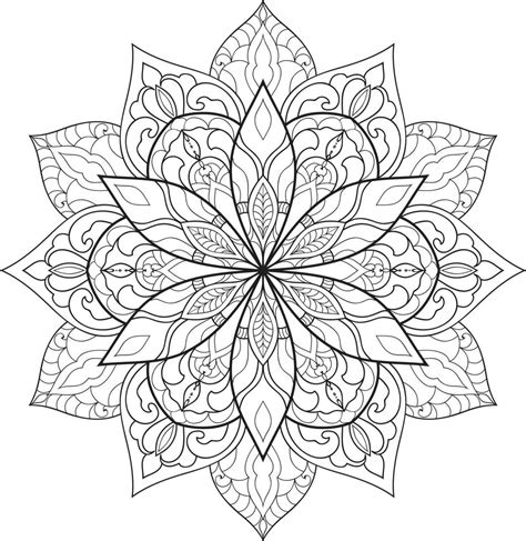 Circular Flower Mandala On White Free Vector Vector Art At Vecteezy