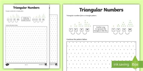 Investigating Triangular Numbers Activity Year Maths