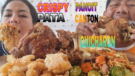 CRISPY PATA YAKISOBA PANCIT CANTON At CHICHARON MUKBANG YouTube