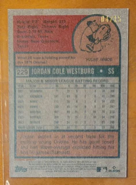 JORDAN WESTBURG 2024 Topps Heritage MINI Viola Rookie RC 15 Orioles