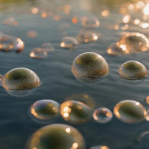 Premium Photo Closeup Bubbles On Calm Water