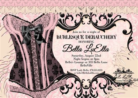 Burlesque Bachelorette Party Invitation Lingerie Shower Etsy Singapore