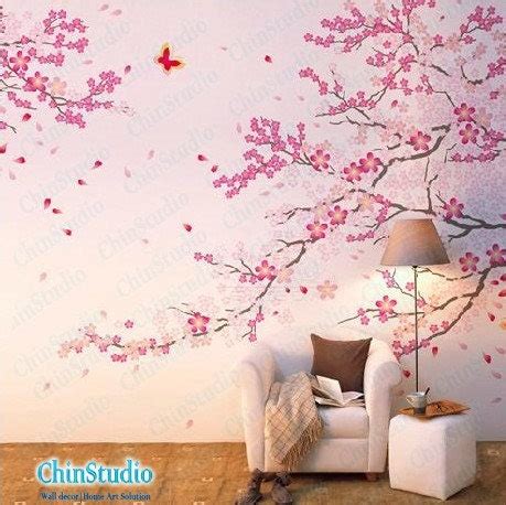 Cherry Blossom Tree Wall Decals With Butterfly Wall By Chinstudio