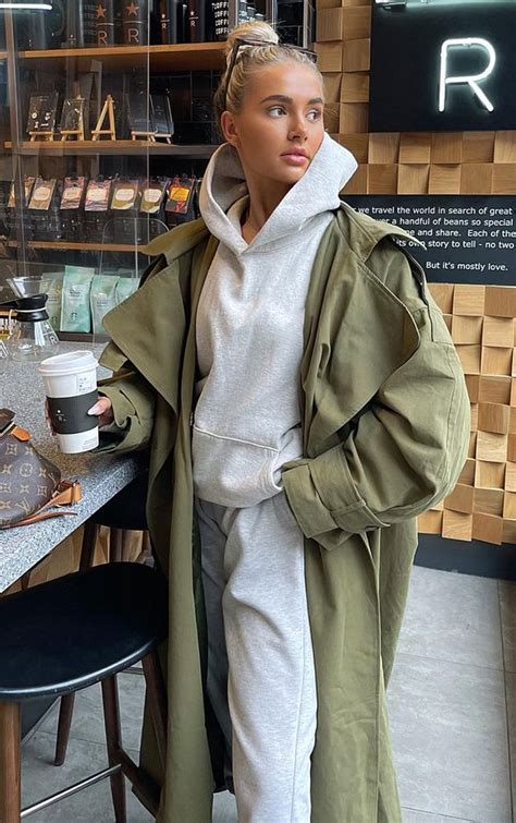 Khaki Premium Woven Hooded Oversized Trench Coat Herfst Kleding Herfst Outfit Ideeën Herstoutfit