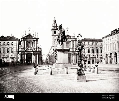 Th Century Vintage Photograph Piazza San Carlo Torino Turin Italy