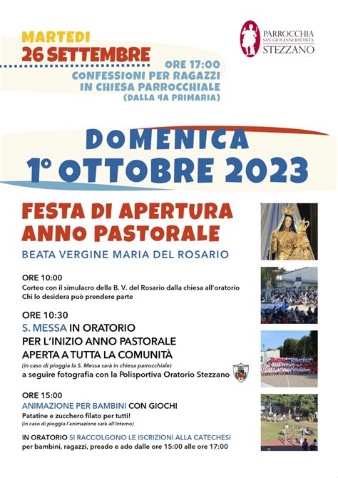 Domenica 01 10 Apertura Dellanno Pastorale Oratorio Sacro Cuore Stezzano