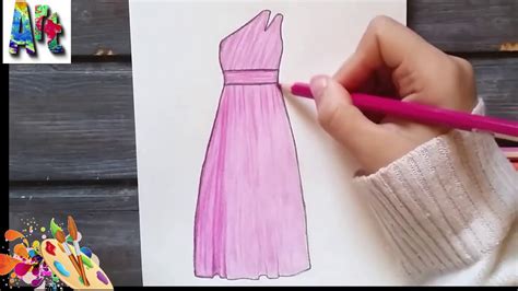 تعليم رسم فستان سهل خطوة بخطوة رسم Tutorial For Drawing Easy Dress Step