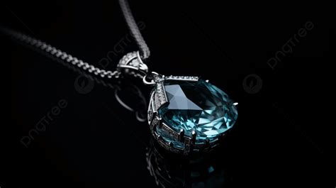 Blue Cubic Zirconia Pendant With A Diamond Set And A Black Background ...