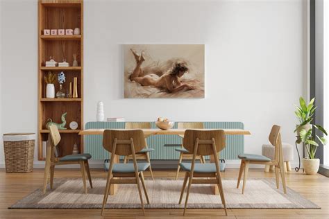 Reclining Naked Woman Canvas Wall Art Nude Woman Poster Art Etsy