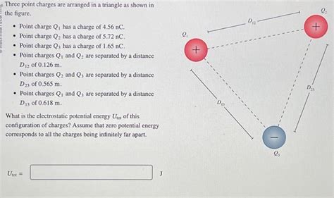 Solved Three Point Charges Are Arranged In A Triangle As