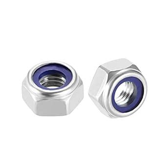 Uxcell M X Mm Nylon Insert Hex Lock Nuts Stainless Steel