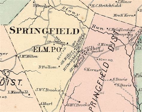 1872 Map Of Springfield Township Fayette County PA Etsy