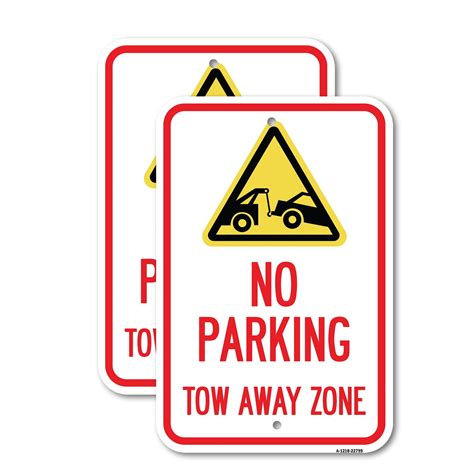 2 Pack Tow Away Zone With Graphic 12 X 18 Heavy Gauge Aluminum Sign Rust Free Aluminum