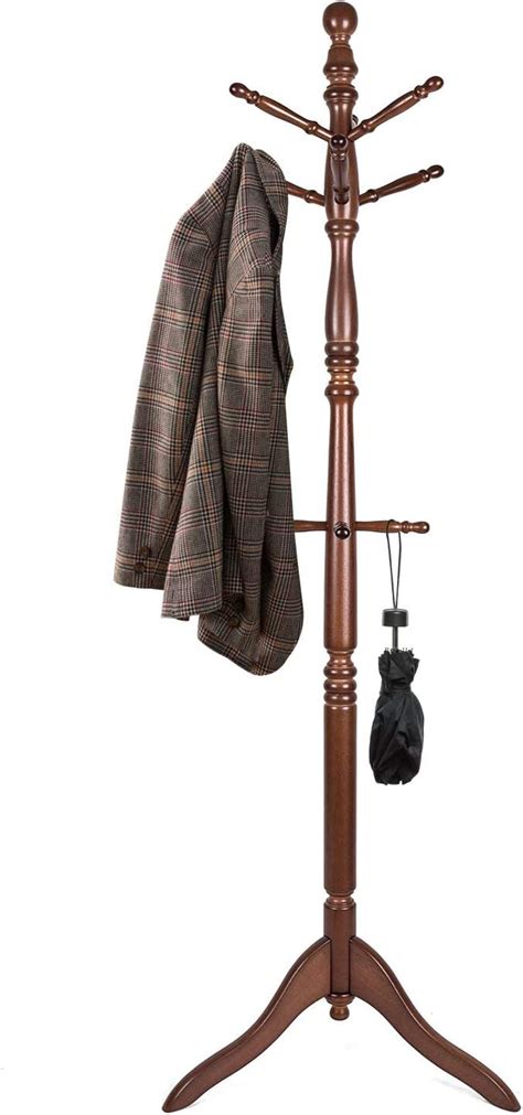 Amazon Vlush Free Standing Coat Rack Wooden Coat Hat Tree Coat