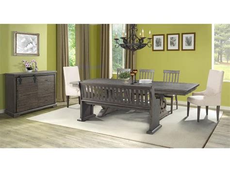 Weathered Brown Dining Set With Pew Big Sandy Superstore Stone