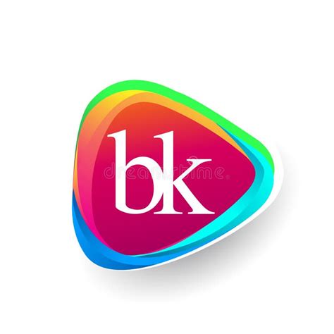 Letter Bk Logo In Triangle Shape And Colorful Background Letter