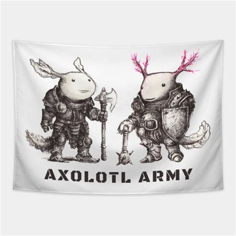 Axolotl Army medieval - Armored Ajolotl - Gifts For Women - Tapestry ...