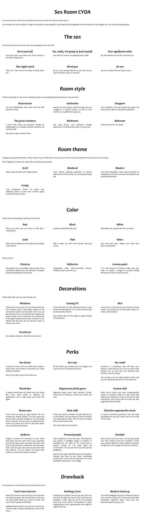 Sex Room Cyoa I Lost The Cyoa File Edition R Nsfwcyoa