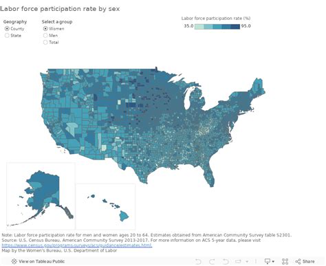 Labor Force Participation Rate By Sex State And County U S Department Of Labor