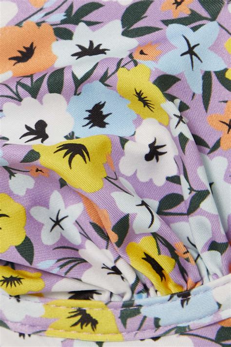 AGUA BY AGUA BENDITA Cuba Ruched Floral Print Recycled Underwired Bikini Top NET A PORTER