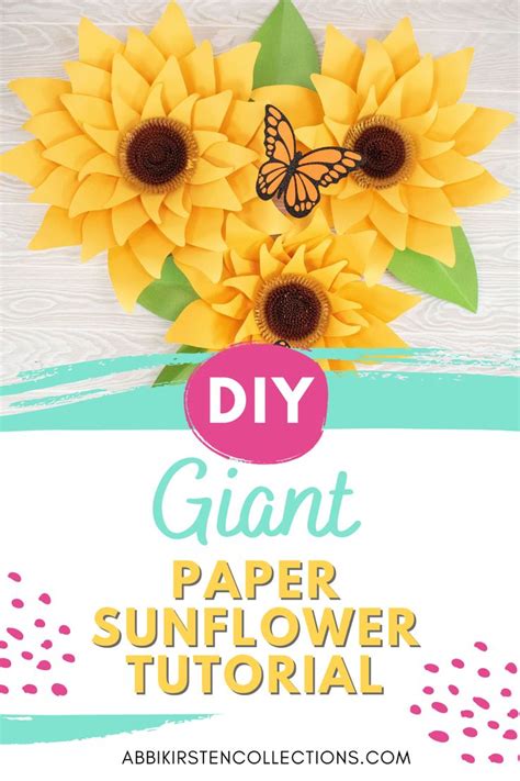 Paper Sunflowers With The Text Diy Giant Paper Sunflower Bouquet On Top